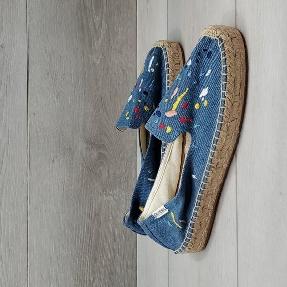NEW Anthropologie Soludos Espadrille Platform Loafers Slip on shoes sz 9 - Picture 1 of 14